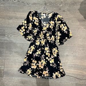 Xhilaration black floral dress. Size XS